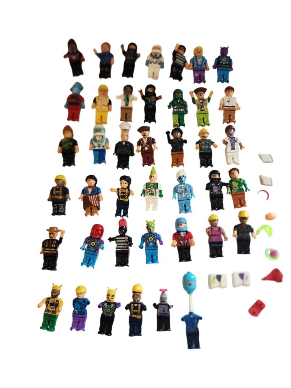 Lego Mini Figure Assortment 36 complete 6 incomplete and some miss parts